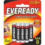 Eveready Super Heavy Duty AAA Bateries 8 Pieces