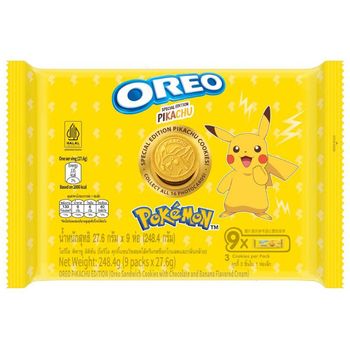 Oreo Pikachu Sandwich Cookies with Chocolate Banana Flavored 248.4g