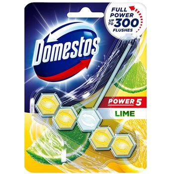 Domestos Power 5 Toilet Rim Block Lime 55g