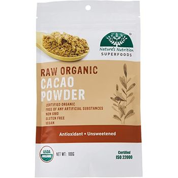 Nature's Nutrition Raw Organic Cacao Powder 100g