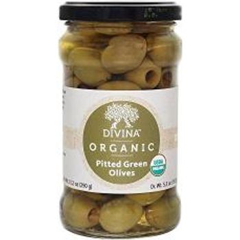Divina Organic Pitted Green Olives 10.2 Ounce