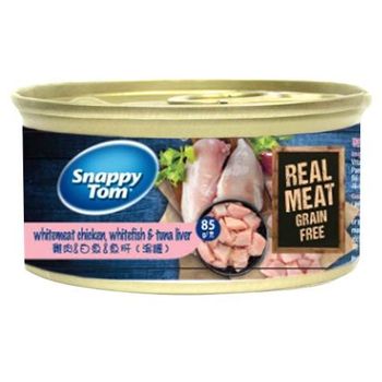 Snappy Tom White Meat Chicken with White Fish And Tuna Liver 85g