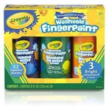 Crayola Washable Bright Fingerpaint Secondary Colors 3 ea