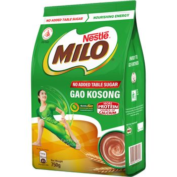 Milo Gao Kosong Instant Chocolate Malt Drink Powder Refill Pack 750g