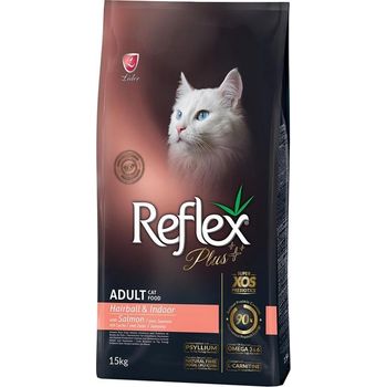 Reflex Plus Hairball And Indoor Adult Cat Food With Salmon 15kg