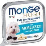 Monge Fresh Cod Fish Pate with Chunkies Tray Dog Food 100g