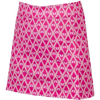 J. Lindeberg Amelie Print Golf Skirt M Geo Fuchsia Purple