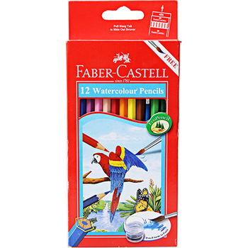 Faber-Castell 12C Watercolour Pencils Set With Brush