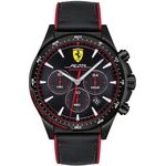 Scuderia Ferrari Pilota Chronograph Black Round Dial Mens Watch 0830623