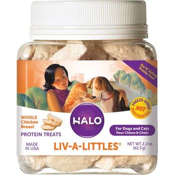 Halo Liv-A-Littles Freeze-Dried Chicken Breast Dogs & Cats Treats 62.3g