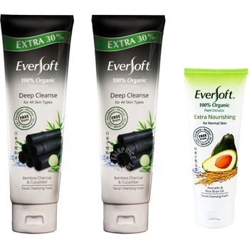 Eversoft Organic Bamboo Charcoal Facial Cleansing Foam 130g