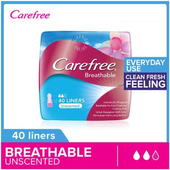 Carefree Breathable Pantiliners Unscented