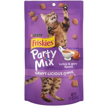 Friskies Party Mix Crunch Gravy-licious Turkey And Gravy Treats 60g