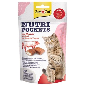 Gim Cat Nutri Pockets Beef and Malt Cat Treats 60g