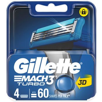 Gillette Mach 3 Turbo Replacement Cartridges 4 Pack