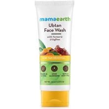 Mamaearth Ubtan Natural Face Wash For Dry Skin With Turmeric Saffron For Tan Removal And Skin Brightning 100ml Sls Paraben Free