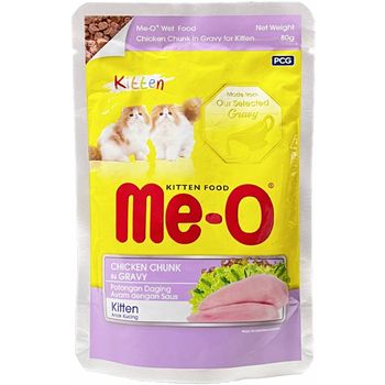 Me-O Pouch Kitten Chicken Chunk in Gravy 80g