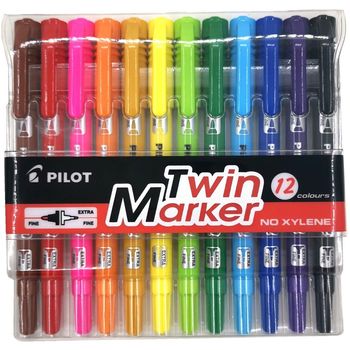 Pilot Twin Pen 12 Colour Set