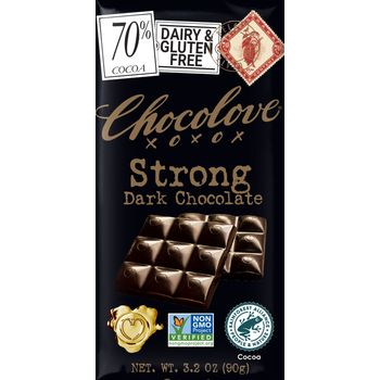 Chocolove Large Belgian Bar Cocoa in Strong Dark Chocolate 90g