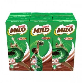 Milo Chocolate Malt Uht Packet Drink 6 x 200ml