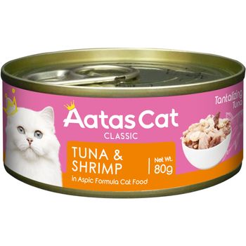 Aatas Cat Canned Food Tantalizing Tuna And Shrimp In Aspic 80g
