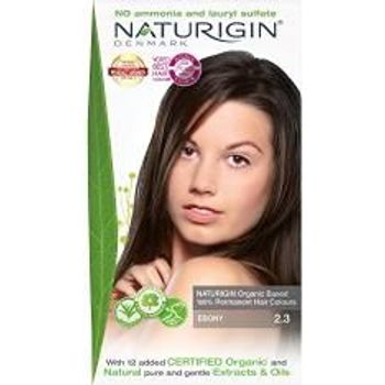 Naturigin Ebony Hair Dye 2.3 Permanent Hair Color 100% Grey Coverage Certified Organic Natural Ingredients Deeply Nourishes The Hair Ammonia Vegan Long Lasting Results
