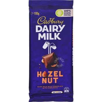 Cadbury Dairy Milk Chocolate Block Hazelnut 180g