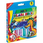 Amos Peelable 6 Colour Glass Paints and Stain Kit with Outliners