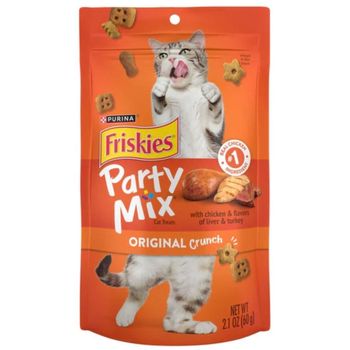 Purina Friskies Crunchy Party Mix Pouch Cat Treats Quantity 60g