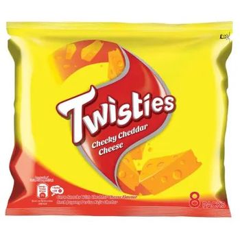 Twisties Cheeky Cheddar Cheese Snack (8 x 13g) 