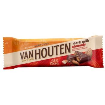 Van Houten Dark Milk Almonds Bar 140g