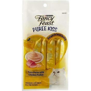 Fancy Feast Puree Kiss Tuna With Chicken Flakes Cat Treat Adult 4x10g