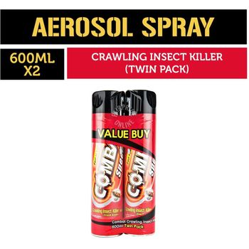 Combat Insect Killer Spray Crawling Fresh Scent 2 x 600ml