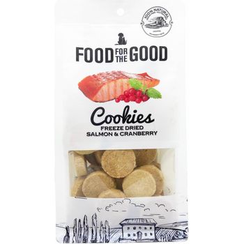 Food for the Good Freeze Dried Cookies Salmon & Cranberry Cat & Dog Treats 70g