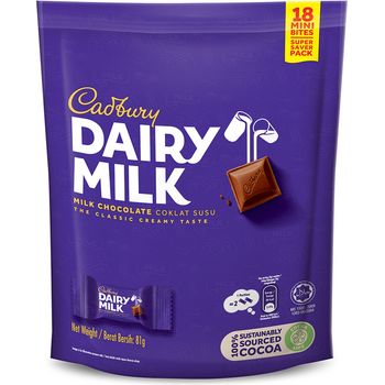 Cadbury Dairy Milk Mini Neaps Doybag 18pcs 81g