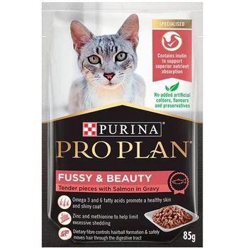 Purina Pro Plan Feline Fussy And Beauty Salmon Pouch 85g