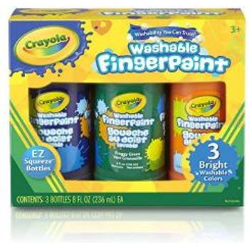 Crayola Washable Bright Fingerpaint Secondary Colors 3 ea
