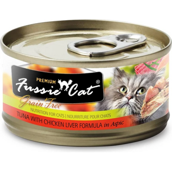 Fussie Cat Premium Tuna And Chicken Liver In Aspic Grain-free Wet Cat Food 80g