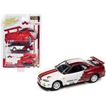 Johnny Lightning 1999 Nissan Skyline Gt-R Red Metallic And White Singapore Dilsre Exclusive 1/64 Diecast Model