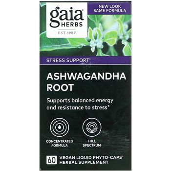 Gaia Herbs Ashwagandha Root Capsules 60-Count