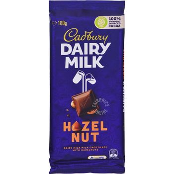 Cadbury Dairy Milk Chocolate Block Hazelnut 180g