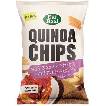 Eat Real - Quinoa Snack, Sundried Tomato & Roasted Garlic Chips (90g)