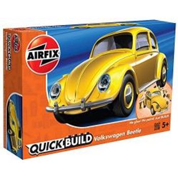 Airfix Quickbuild Volkswagen Beetle Yellow Brick Building Model Kit Multicolor