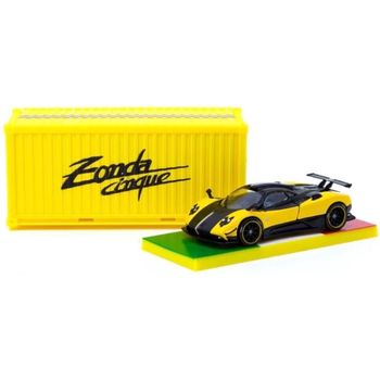 Tarmac Works Pagani Zonda Cinque Giallo Limone Special Edition with Container Stance Garage Limited Diecast Car