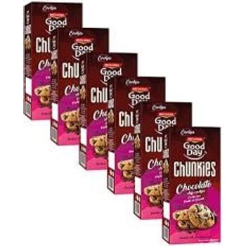 Britannia Good Day Chunky Chocolate Chip Cookies 2.64oz 75g Delicious Grocery Cookies Breakfast Tea Time Snacks Halal And Suitable For Vegetarian Pack Of 6