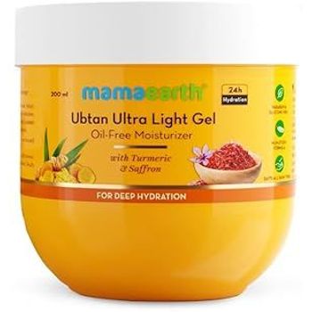 Mamaearth Ubtan Ultra Light Gel Oil Free Moisturizer With Turmeric And Saffron 200ml