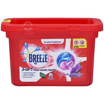 Breeze 3in1 Power Laundry Capsules Fresh Lavender 270g