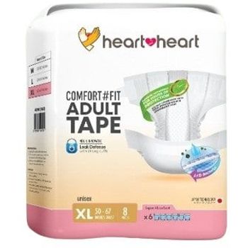 HEART2HEART XL TAPE COMFORT#FIT ADULT 8PCS, 50"-67"