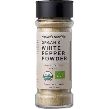 Nature’s Nutrition Organic White Pepper Whole 60g