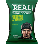 Real Handcooked Strong Cheese And Onion Crisps 150g
